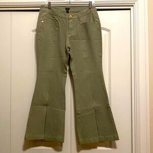 G.I.L.I Wide Leg Pant Womens 12P Split Front Hem Stretch Western coastal cowgirl